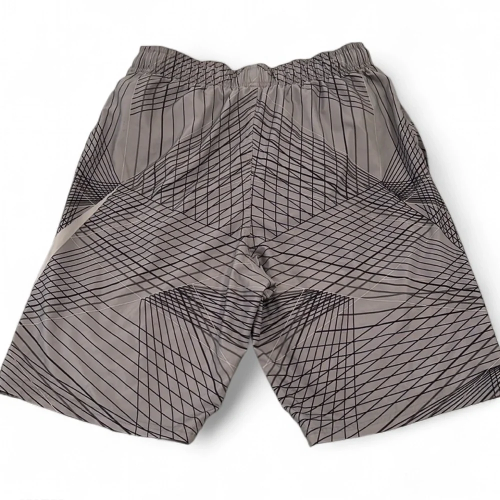 Nike Striped Breaker Volley Swim Trunks Gray Black S